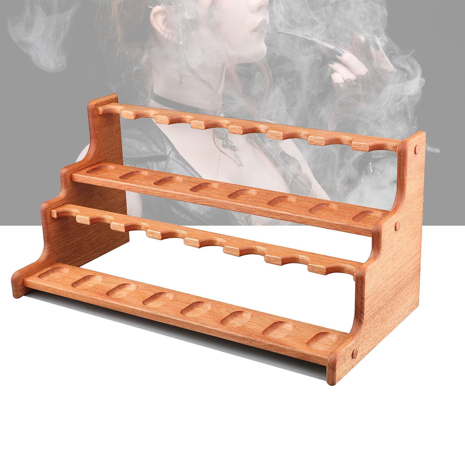 Repose-pipes en bois meuble de salon idéal pour seize pipes à tabac