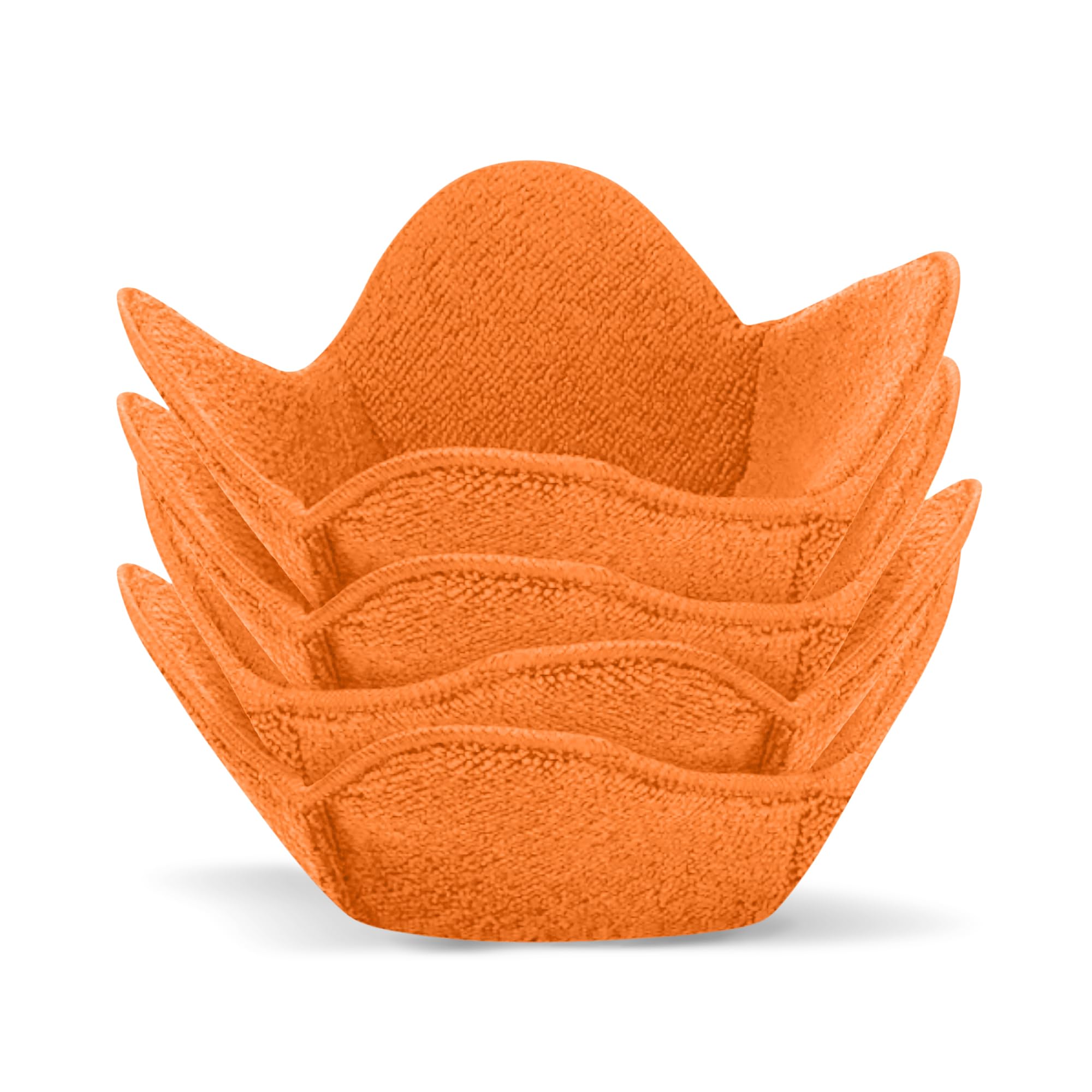 Bowl Holder Warmers to Keep Food Warm and Your Hands Cool, Made of Microfiber Heat Resistant Fabric for Safe Grabs, Microwavable Bowl Holders, Set of 4 Orange…