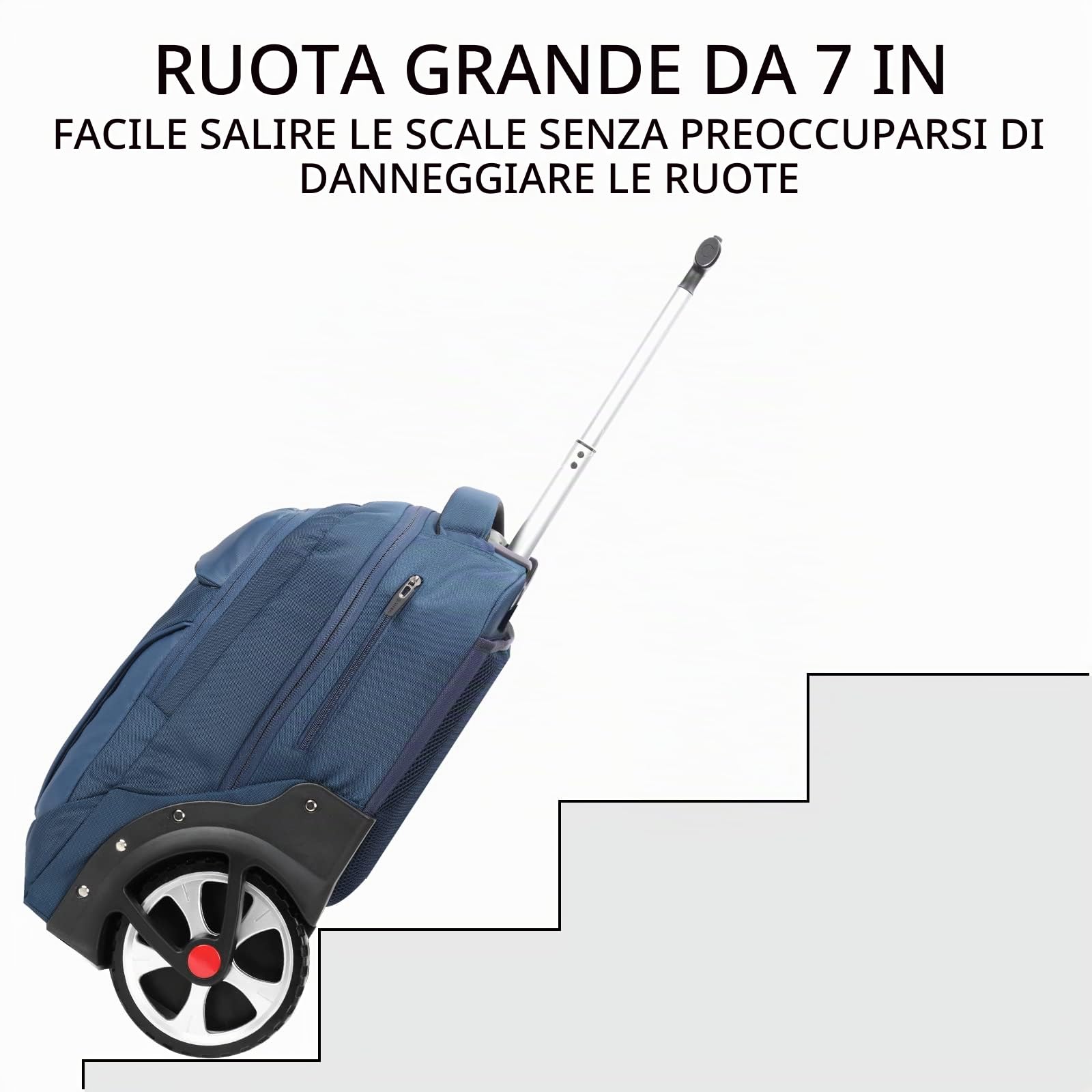 Aoking Zaino multifunzionale con ruote rotanti,affari,viaggi,scuola,escursionismo,picnic,impermeabile