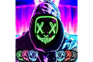 Halloween Mask Costume, LED Purge Mask Light up