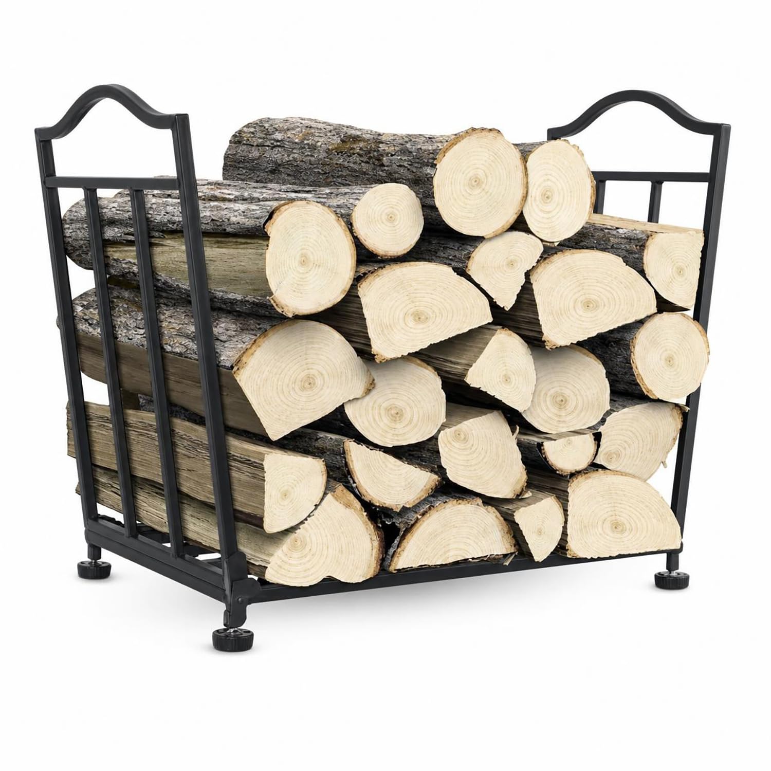 Firewood Basket,Heavy Indoor Fireplace Log Holder w/Curved Handles