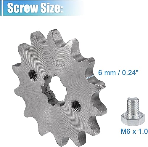 Miniatura 4 de X AUTOHAUX 1 juego de 420 estilos 14 dientes 0.669 in ID motocicleta piñón delantero motor apto para motocicleta 50cc 70cc 110cc 125cc motocicleta