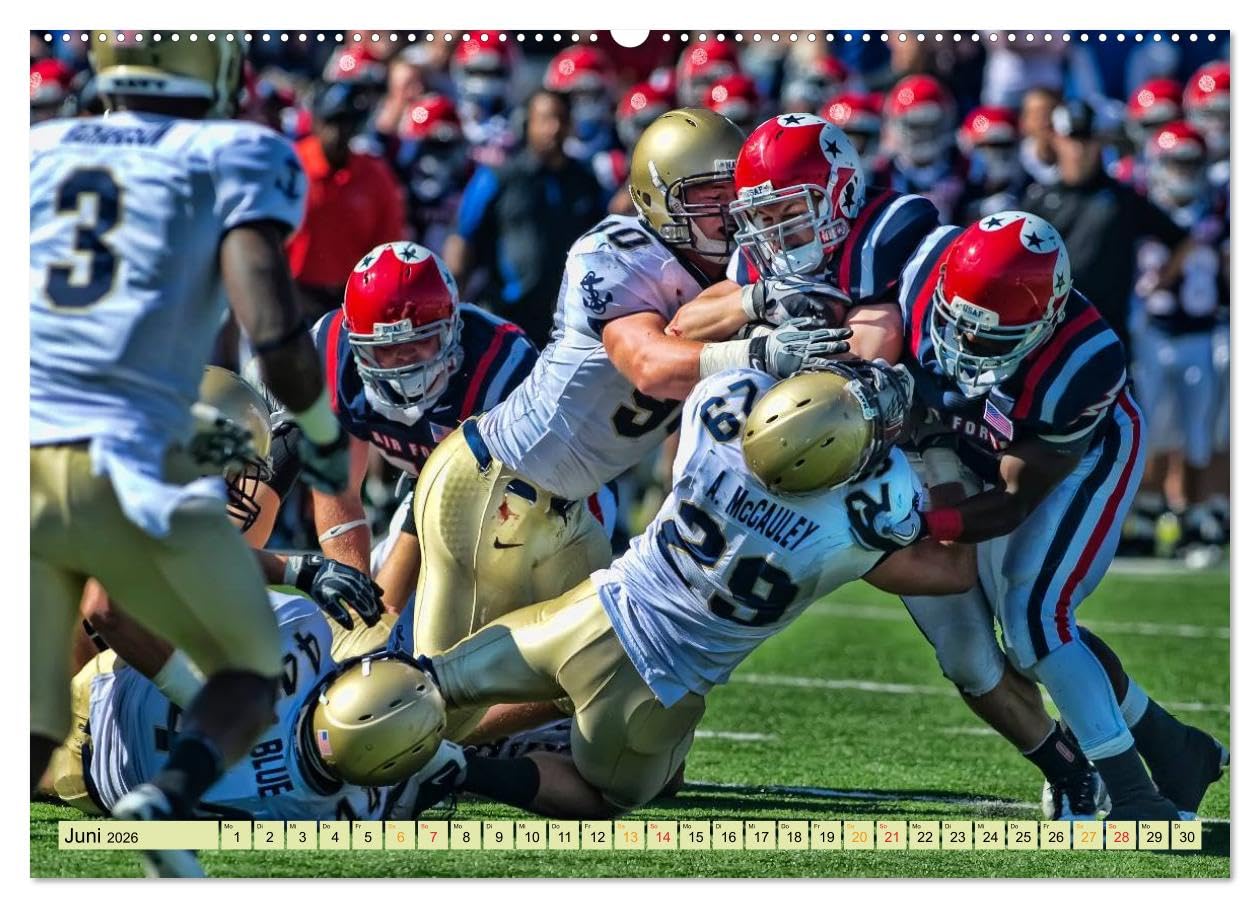 American Football - athletisch und riskant (Wandkalender 2026 DIN A2 quer), CALVENDO Monatskalender: American Football - gefährlicher Teamsport. (CALVENDO Sport)