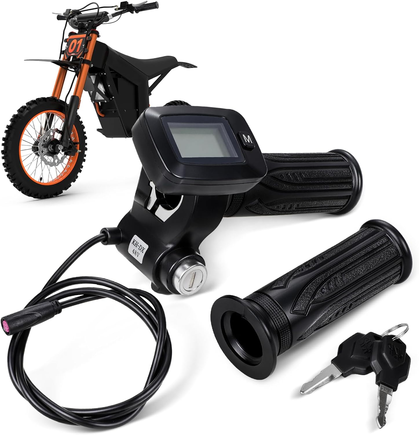 Electric Dirt Bike 48V Twist Throttle Grips for Tutti Tuttio Tutto Soleil 01 Soleil 01 Ebike with LCD Display M Key button Smooth Control