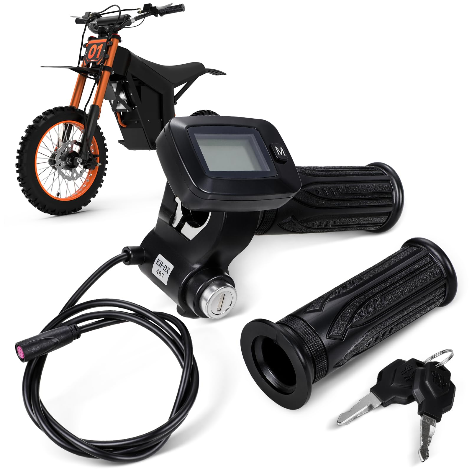 Poignées d'accélérateur pour moto tout-terrain électrique 48 V pour vélo électrique Tutti Tuttio Tuttio Soleil 01 Ebike avec écran LCD Bouton M Key Smooth Control