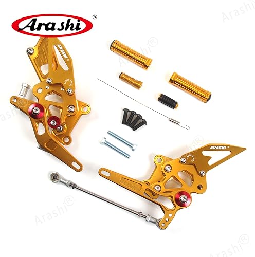 Miniatura 67 de Arashi reposapiés para motocicleta, accesorios ajustables, juego de reposapiés traseros Negro