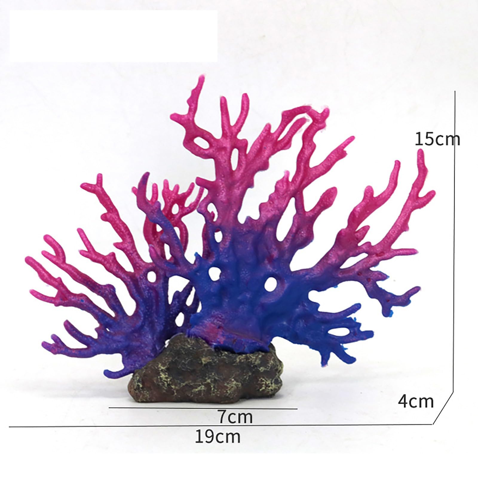 2 Piezas de decoración para Acuario de Arrecife de Coral, simulación de Rama de Coral Marino para pecera, Adornos de Roca de Resina,Púrpura