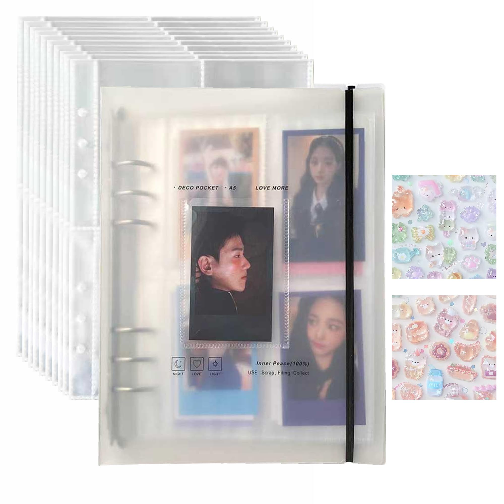 Amazon.co.jp: REYLNXR シール帳 透明 A5 20枚・4 コマ・ロング