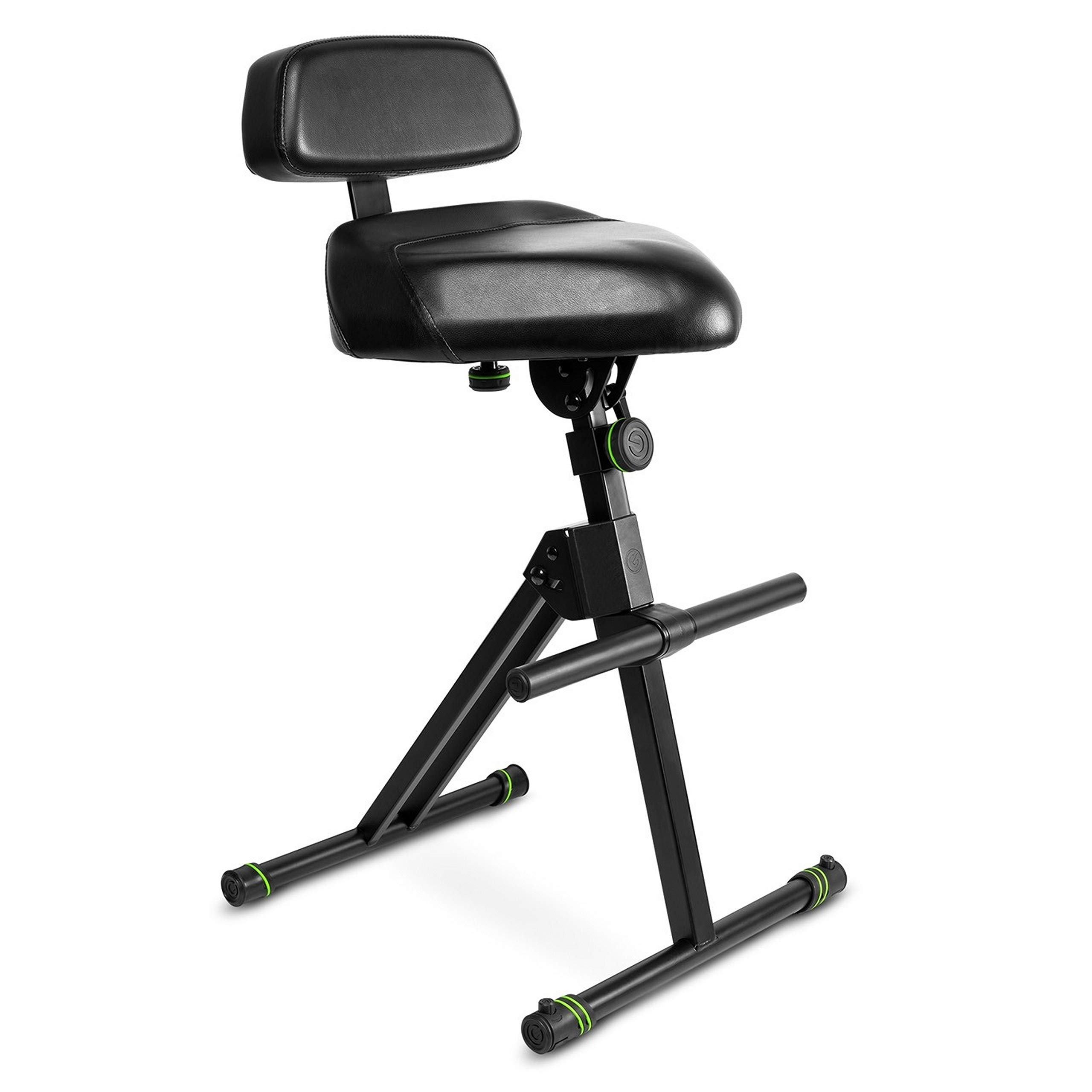 Gravity FM SEAT1 BR - Höhenverstellbare Stehhilfe mit Fußstütze und Rückenlehne, Höhenverstellung bis 97 cm, schwarz