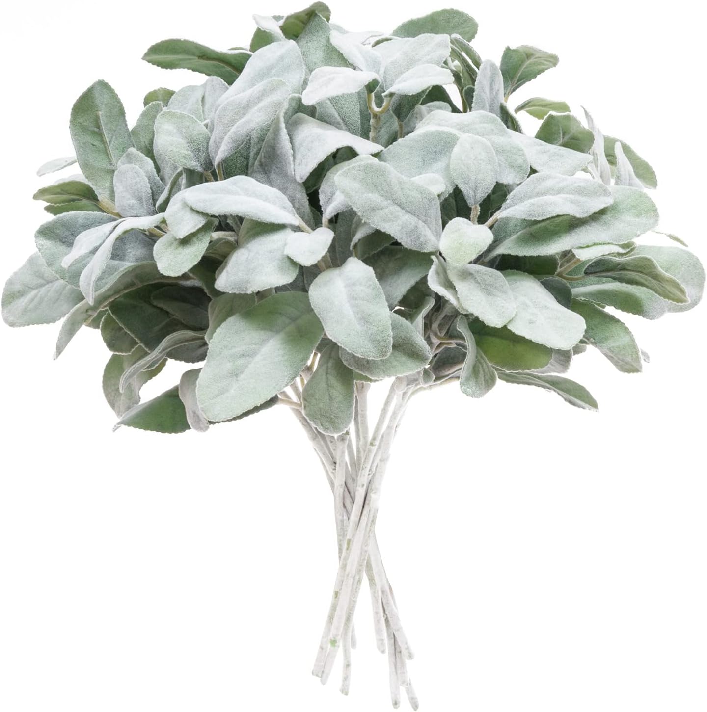 SHACOS Artificial Flocked Lambs Ear Greenery Stem 12 Pcs