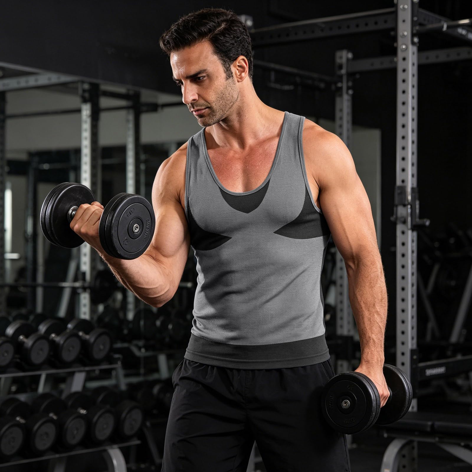 MEETWEE Camiseta Tirantes Hombre Camiseta de Manga Corta para Hombre,Deportiva de Verano para Gimnasio Fitness de Secado Rápido Transpirable Camiseta de Entrenamiento Funcional