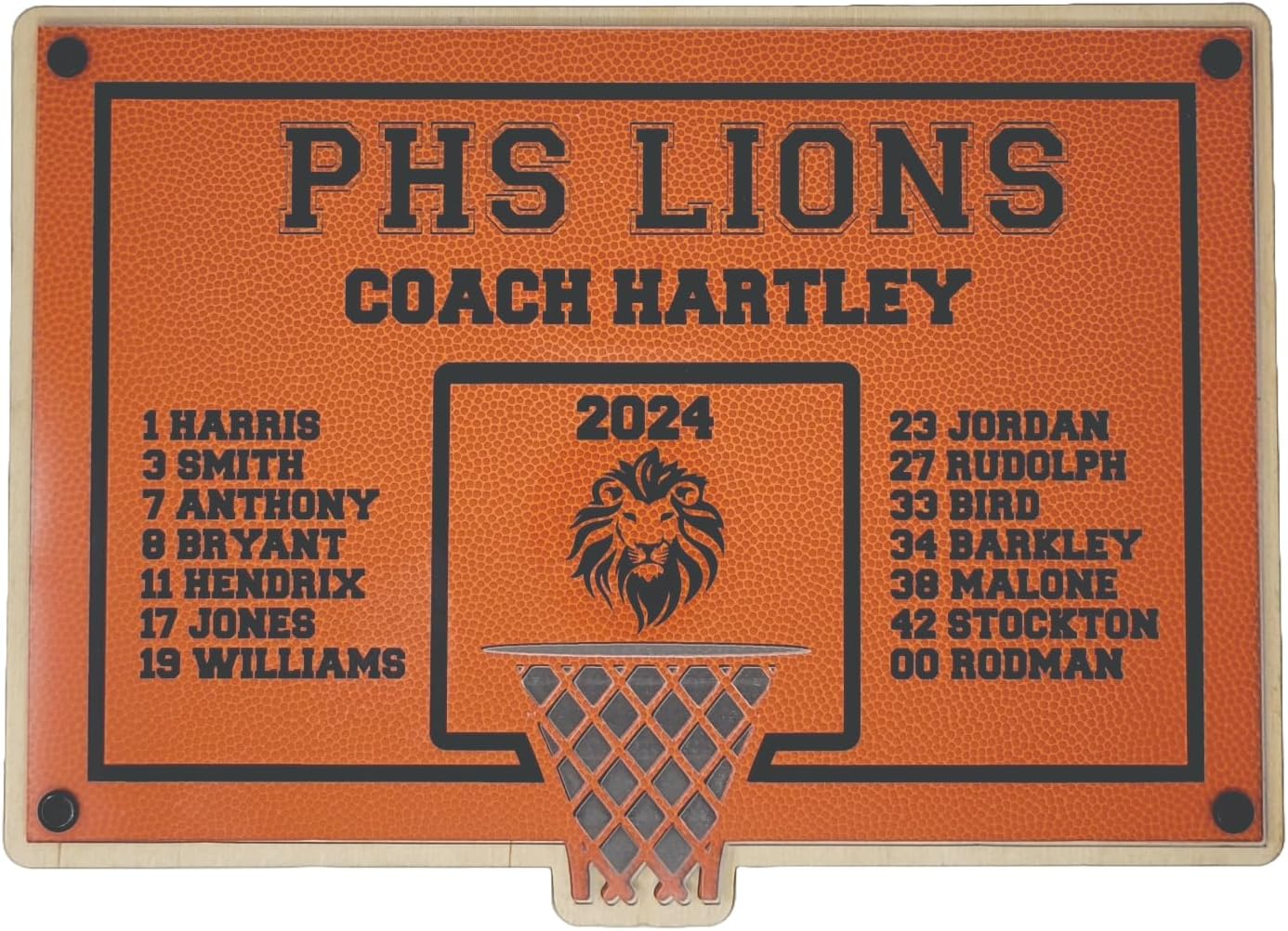 Basketball Coach Plaque - Personalized Basketball Coach Appreciation Gift, End of Season Gift for Basketball Coach Orange