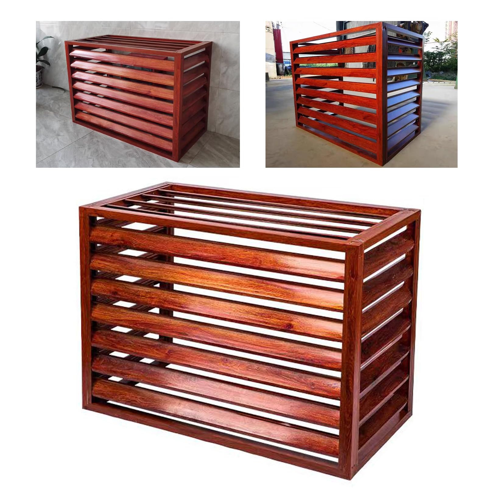 Copri Motore Condizionatore Esterno, Copertura per Pompa Calore, Recinzione For La Privacy, Protezione Invernale Completa, Estende Vita Utile, per Interni ed Esterni 120×150×70(5P)