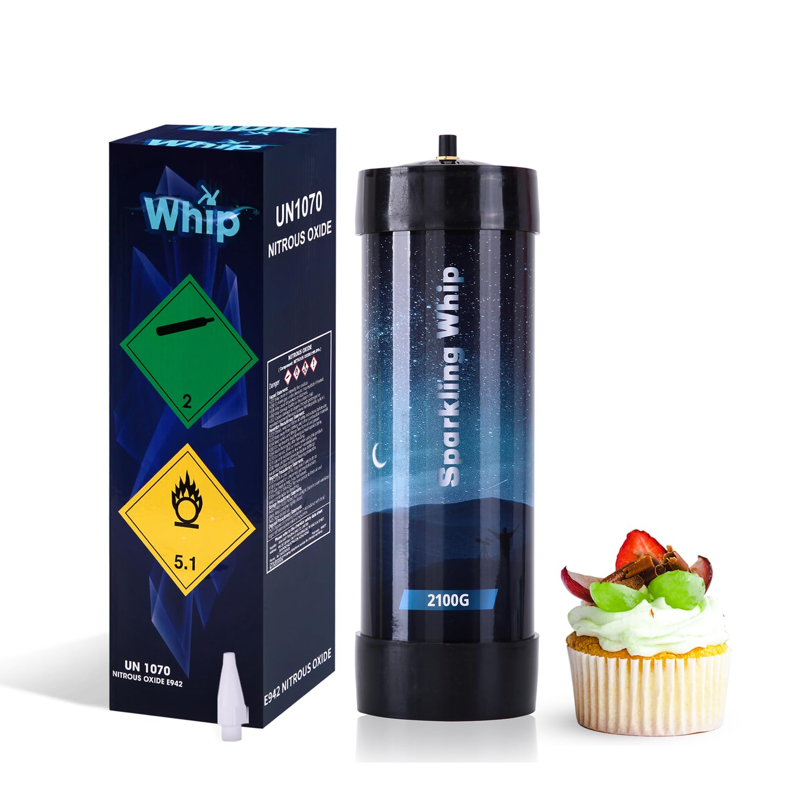 3.3L Whipped Cream Charger 2100g Whip Cream Dispenser Nitrous Oxide Tank 1 Pack