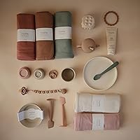 Vista 6 de mushie Manta de bebé extra suave Manta de recepción acanalada de algodón y elastano, manta de envolver y cochecito 35 x 35 pulgadas (rubor)