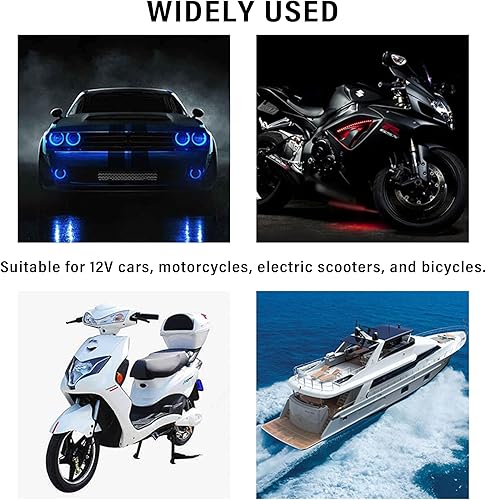 Miniatura 7 de Relé intermitente LED de 4 piezas, relé de señal de giro LED eléctrico de 12 V y 2 pines, relé intermitente redondo de dos puntas para fijación de