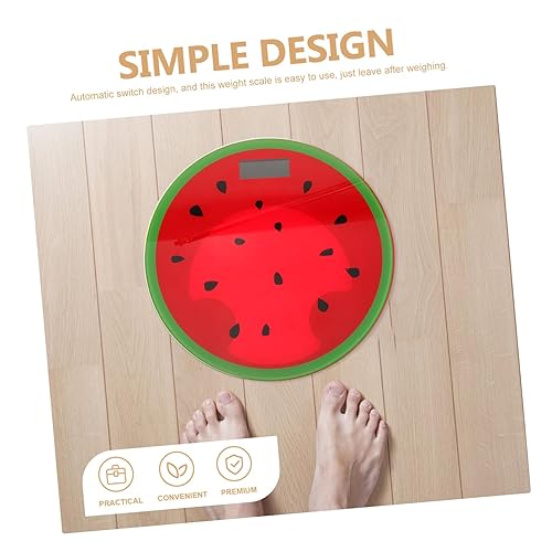Miniatura 7 de NOLITOY Digital Weight Scale Watermelon Design Lightweight Portable Travel Scale Accurate Body Weight Measurement Tempered Surface Auto Shut-Off