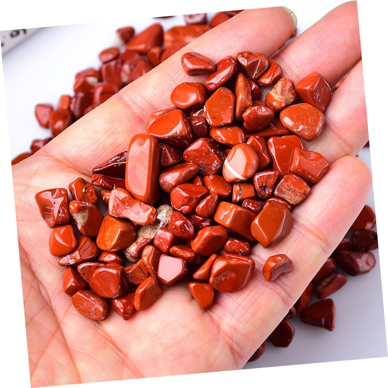 Luxshiny Red Jasper Aquarium Gravel Decor 7-9mm Fish Tank Stones Bulk 2lb Natural Terrarium Rocks for Aquascaping and Fish Tank Supplies