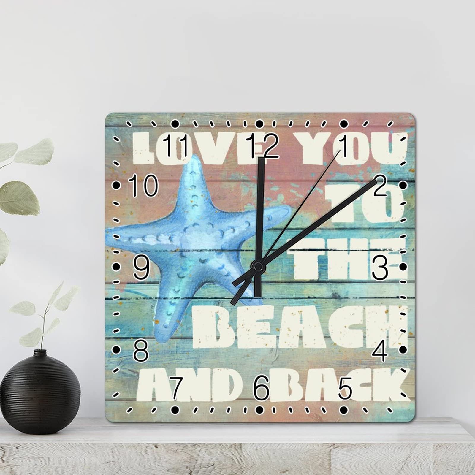 Horloge murale silencieuse sans tic-tac motif océan