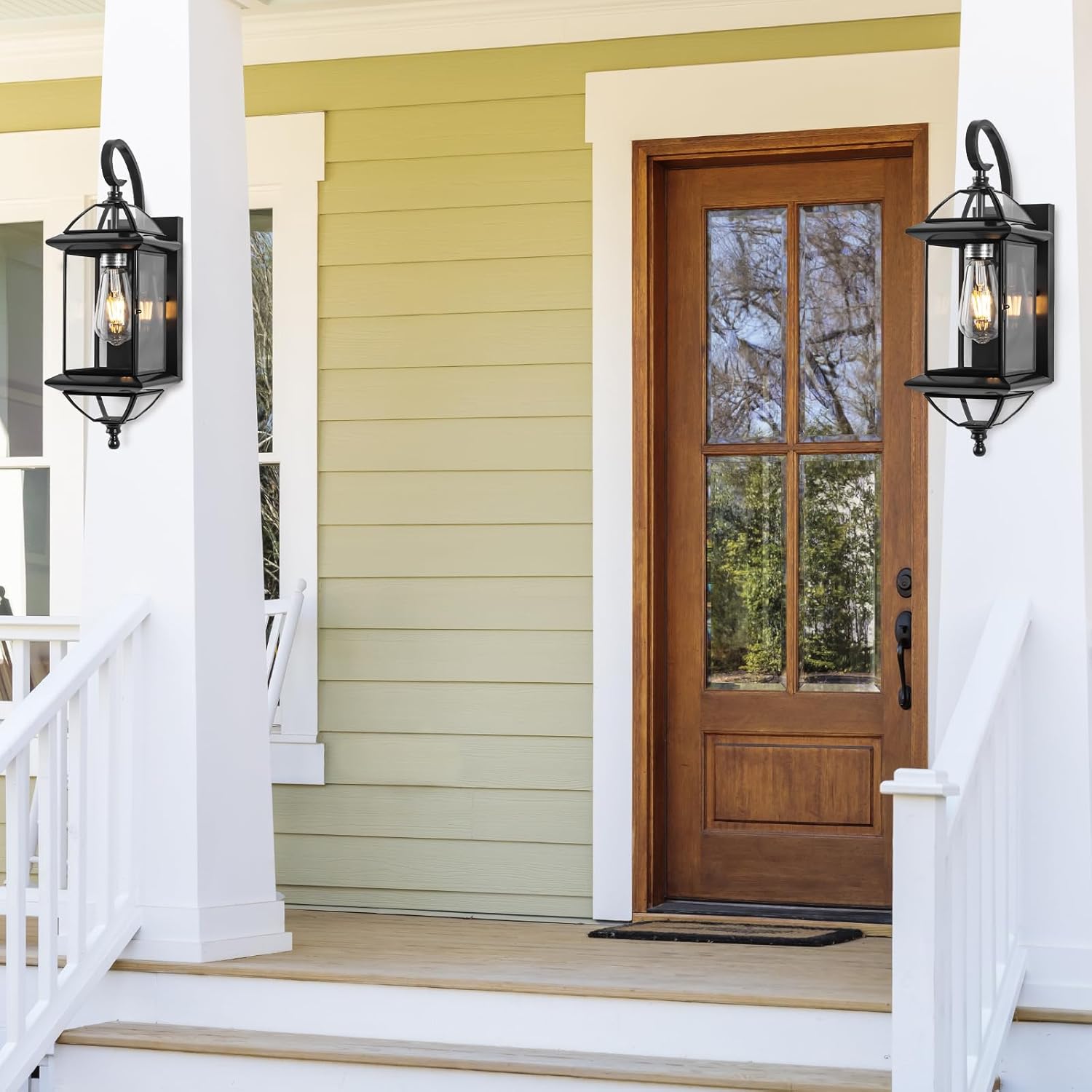 18" Large Black Copper Outdoor Wall Light Fixture, Oil-Rubbed Blackened Bronze Vintage Outside Wall Mounted Porch Lamp Waterproof, Exterior Sconce for Patio Garage Front Door (Bulb Not Included)