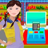 Supermarket Virtual Kids Shopping Cashier Game, Buy and Clean Store