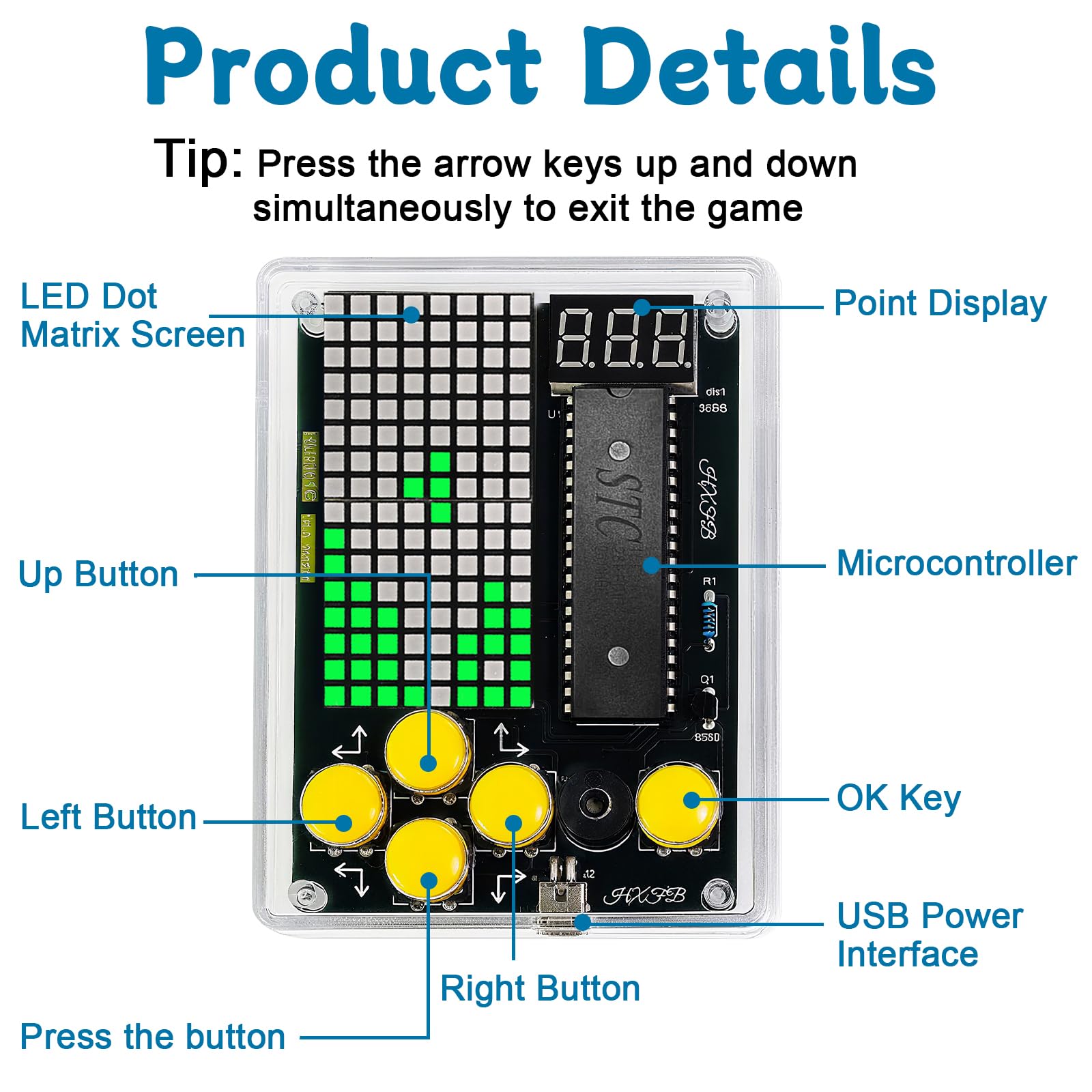 FAELNK Kit di Saldatura per Console di Gioco DIY Kit di Saldatura per Console di Gioco 7 in 1 Portatile DIY per Studenti Apprendimento e Uso Quotidiano