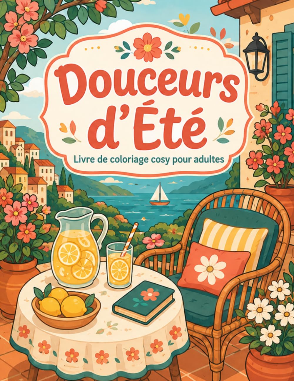 Douceurs d'Été: Livre de coloriage cozy pour adultes – 25 scènes estivales relaxantes, fleurs, soleil, vacances et petits bonheurs à colorier