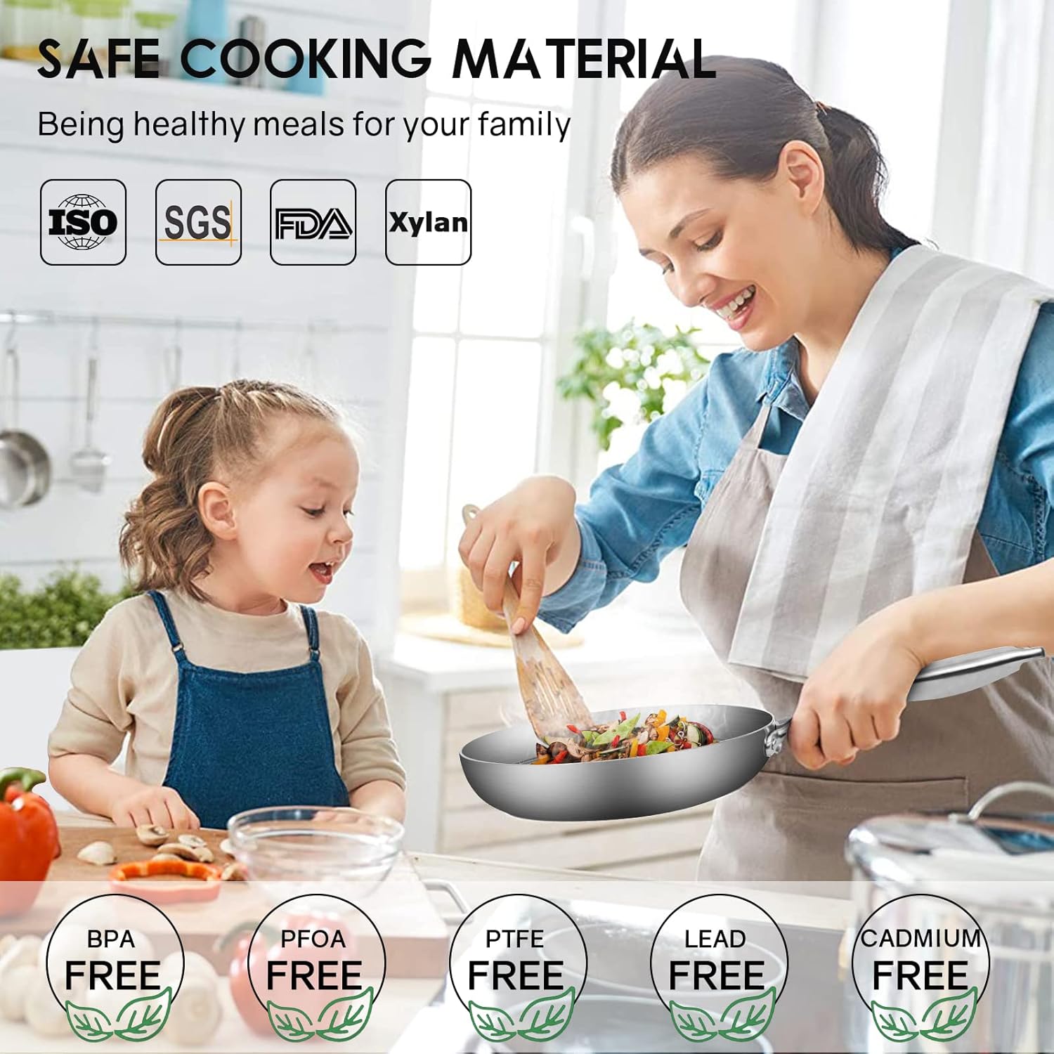 DELARLO Nonstick Frying Pan Skillet, 10-inch Tri-Ply 18/10 Stainless Steel Saute Pan Anti-Scratch, Professional Chef Cooking Pan with Semi-Clad Honeycomb, Even Heating Induction Cookware PFOA-Free: Home & Kitchen