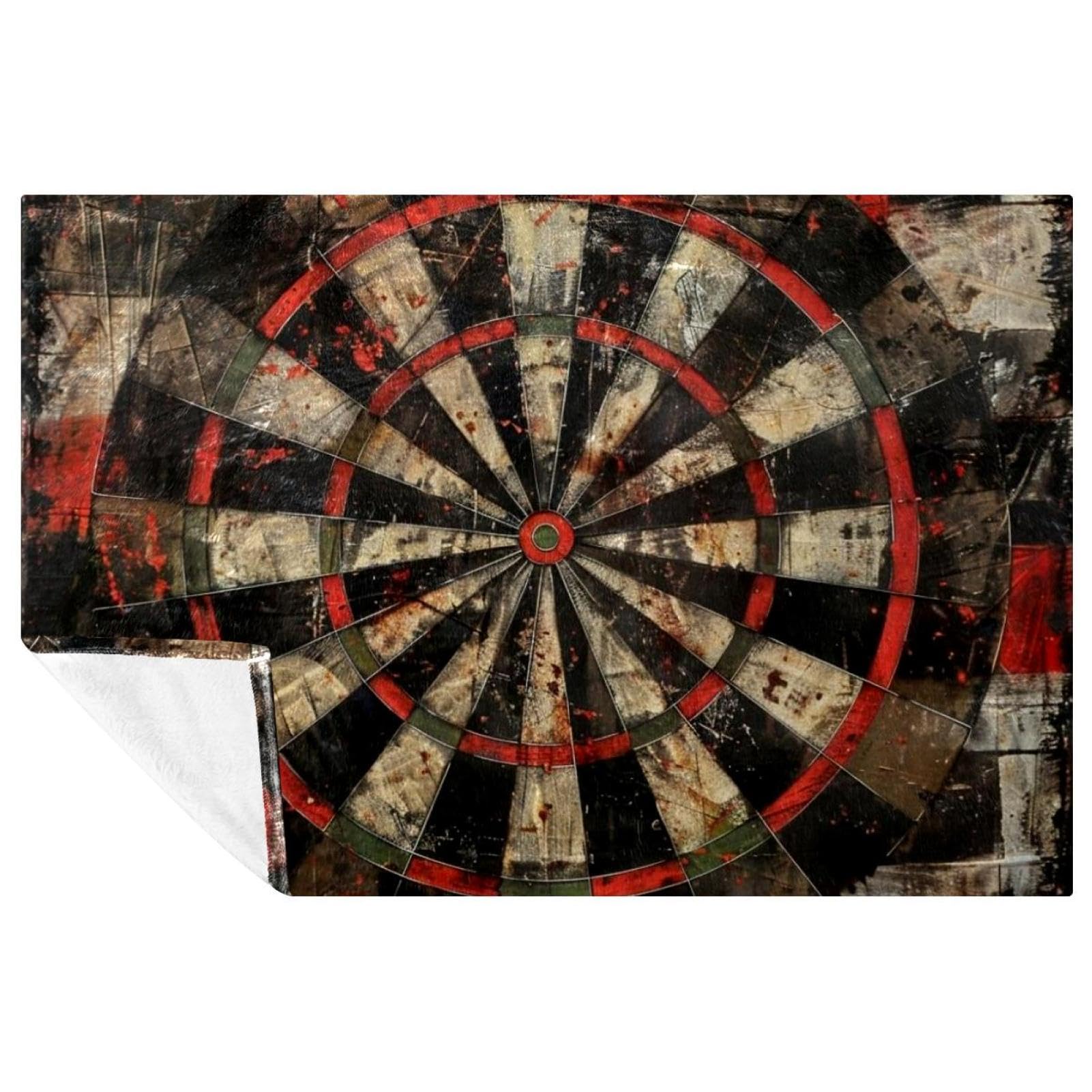 Couverture douce chaude grunge dart board plaid thermique et confortable de 150x100 cm