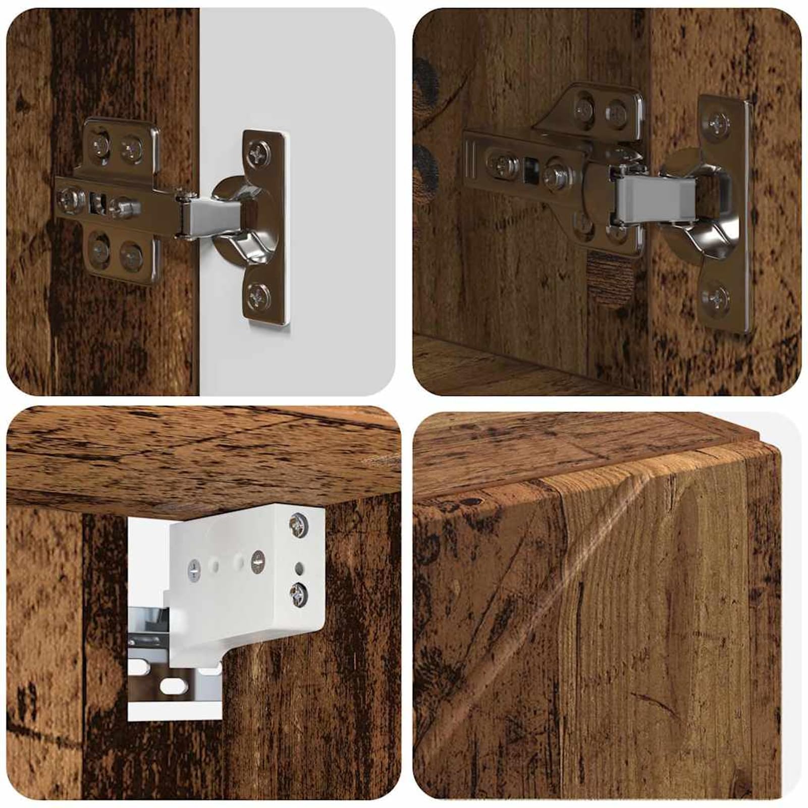Gecheer Spiegelschrank mit Tür Altholz 80 x 17 x 55 cm Holzwerkstoff, Deko Spiegel Bathroom Mirror für Badezimmer Make-up Rasur Wohnung Hotel883362