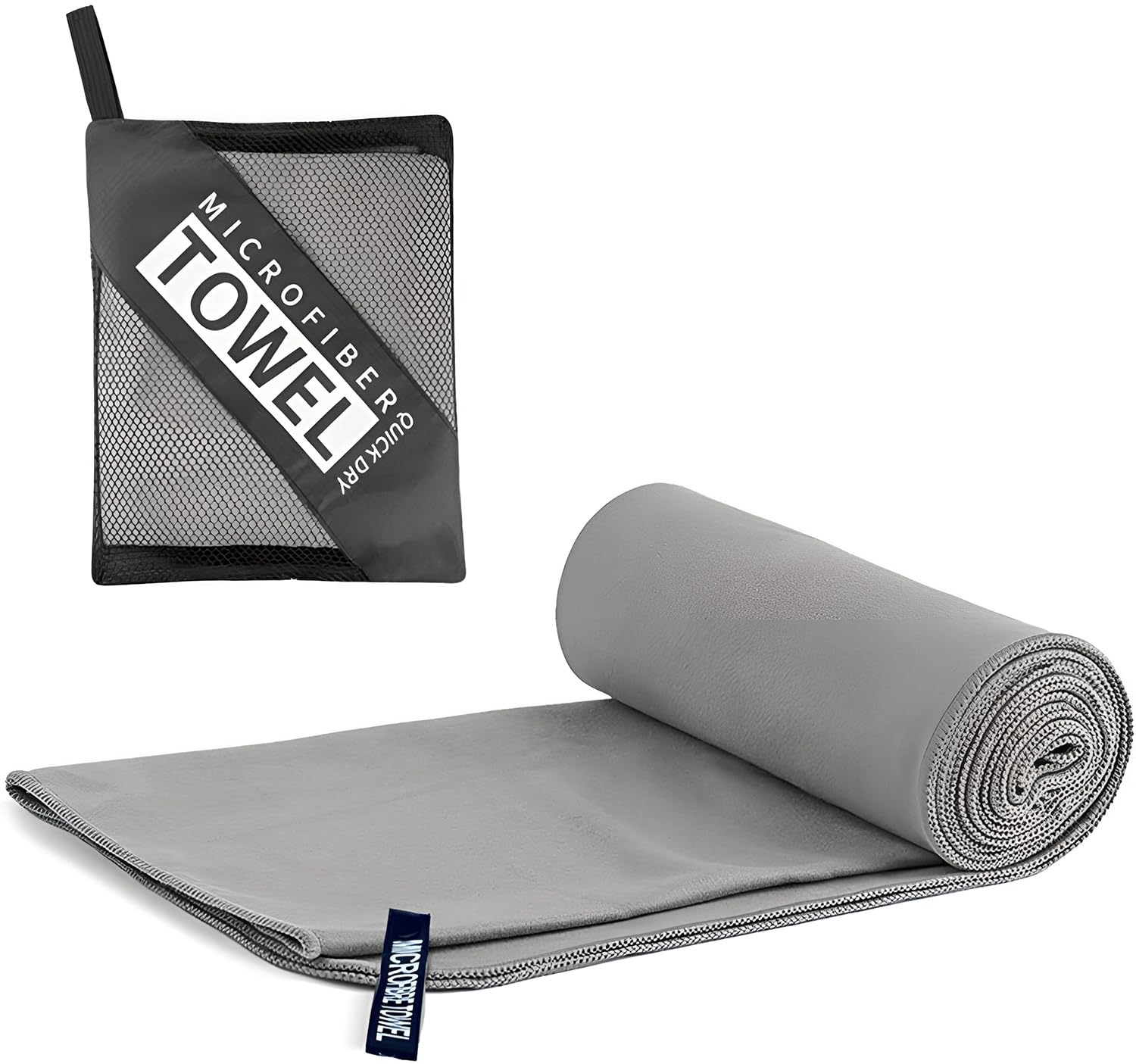 LushOrchidVale Microfibre Towel - Quick dry Lightweight Absorbent Travel Towel ，Beach Towel Perfect for Sports Beach Gym Swimming，Cycling,Yoga, Camping ，Hiking (Grey, 40x80cm)
