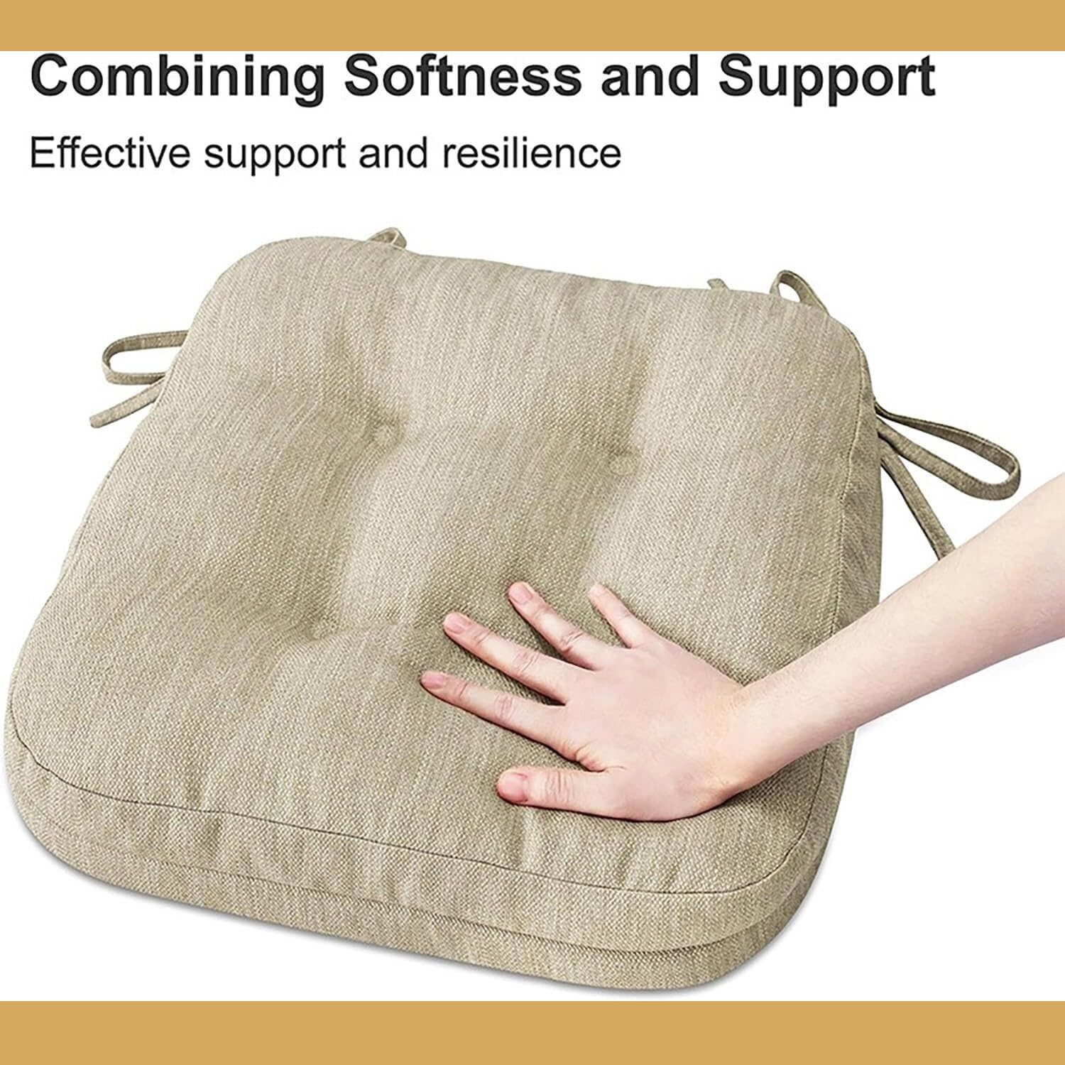 Coussin de Chaise Carrés Lot de 2/4/6, Galette de Siège Antidérapant avec Attaches for Cuisine, Salle à Manger, Bureau, Bar, Jardin, Intérieur et Extérieur(1,2pcs:35x35cm)