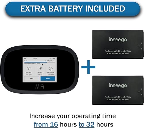 Miniatura 3 de Paquete para dispositivo Inseego Global Hotspot WiFi - 4G LTE MiFi 8000 | WiFi portátil móvil 4G LTE global con funda, protector de pantalla y