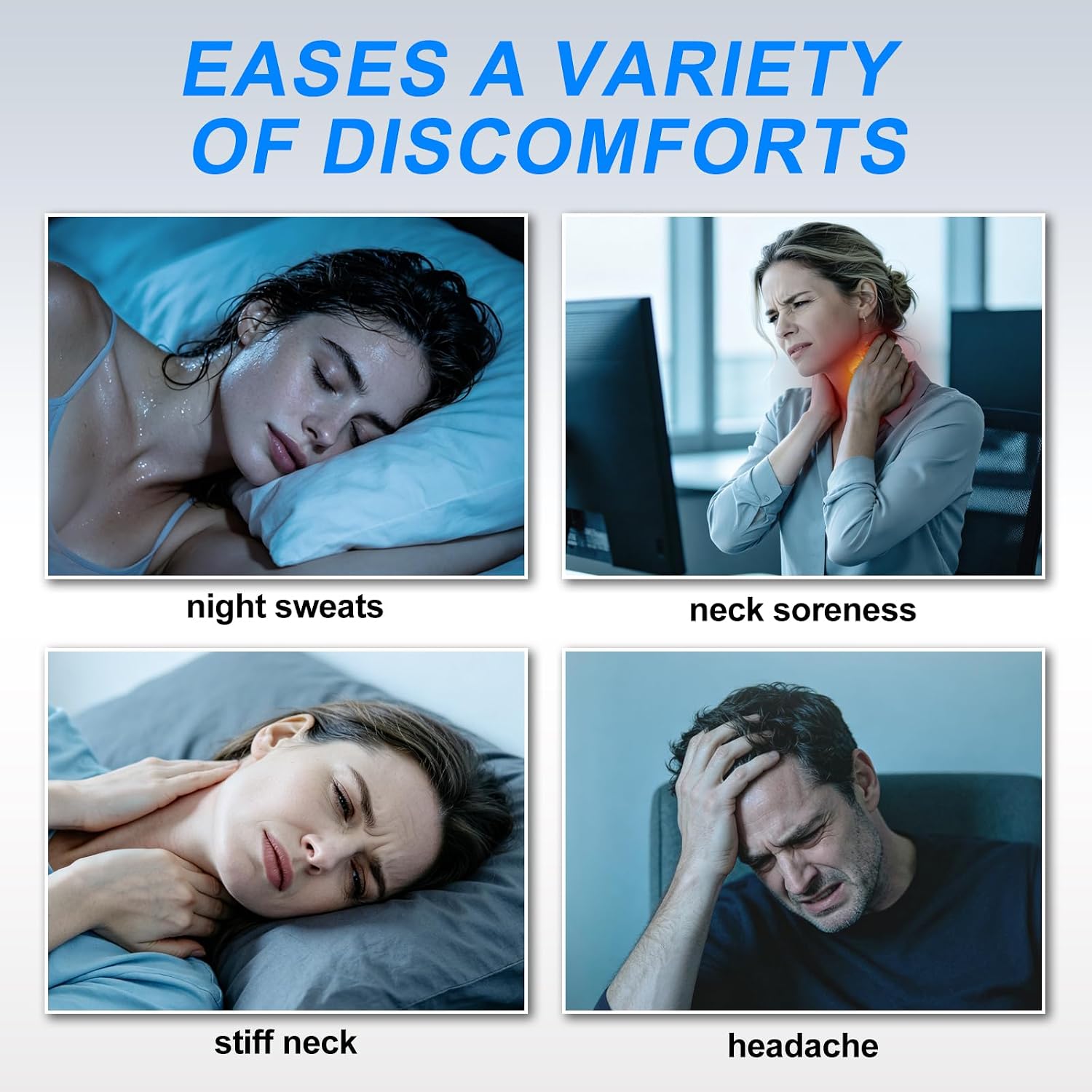 Cooling Bed Pillows for Sleeping, Gel Memory Foam Cooling Pillows for Hot Sleepers, Comfortable Fabric, Large, Soft Yet Supportive, White