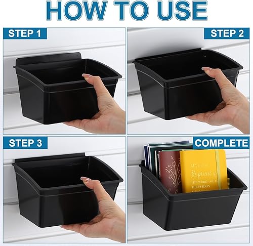 Miniatura 10 de Mifoci 12 contenedores de almacenamiento para PVC Slatwall de plástico con calcomanías, bolígrafos, accesorios para organizar hardware, herramientas