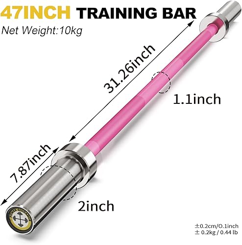 Miniatura 9 de POWER GUIDANCE Chrome Olympic Barbell Bar, 2 Inch Weight Bar for lifting, Hip Thrusts,Universal Strength Training Bars 4ft5ft6ft