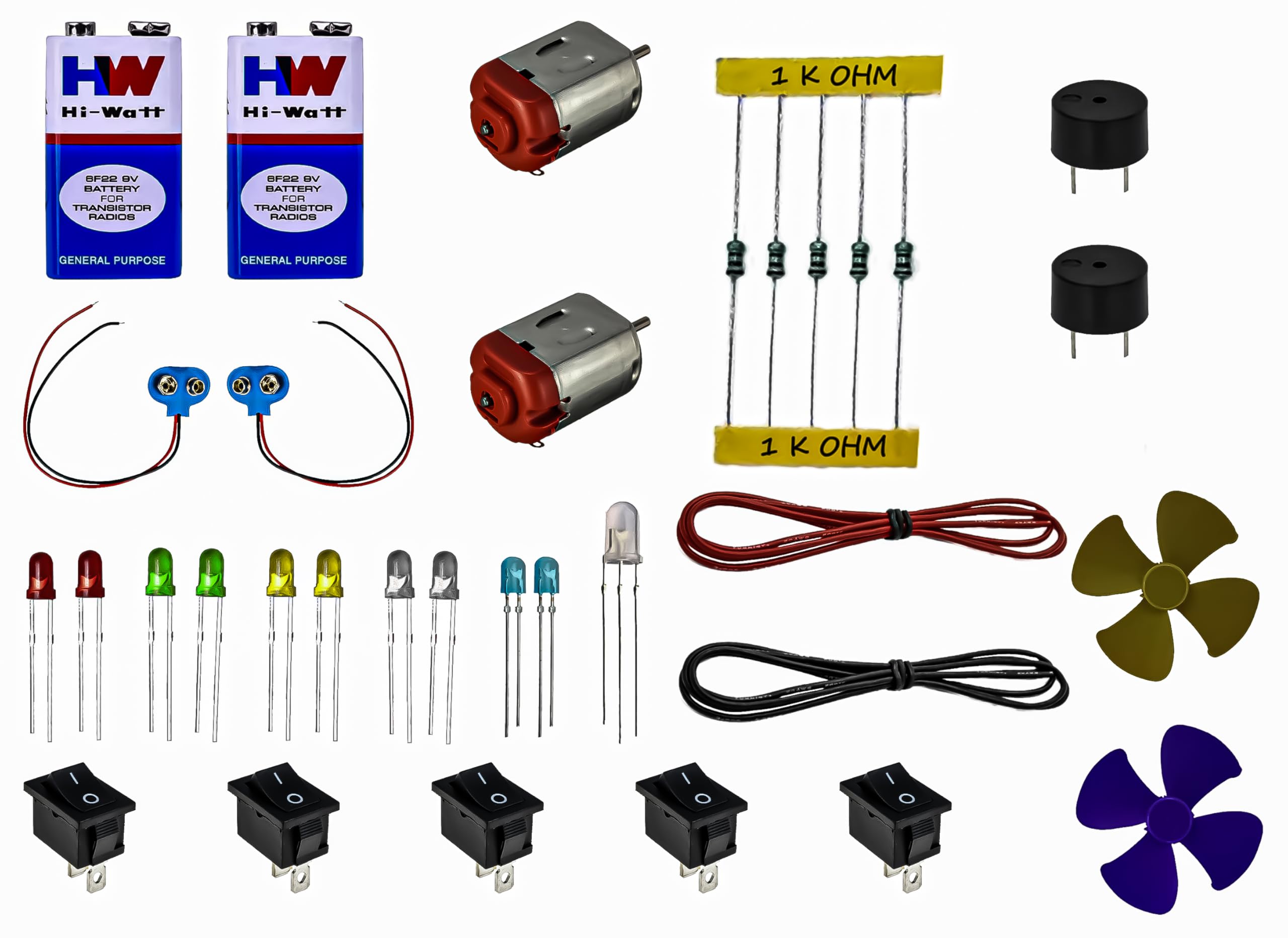 DIY Science Project Kit for Kids | STEM Educational Toy with DC Motor, Battery, LED, Manual | School Project Kit for Class 5 and Above | 30+ Components