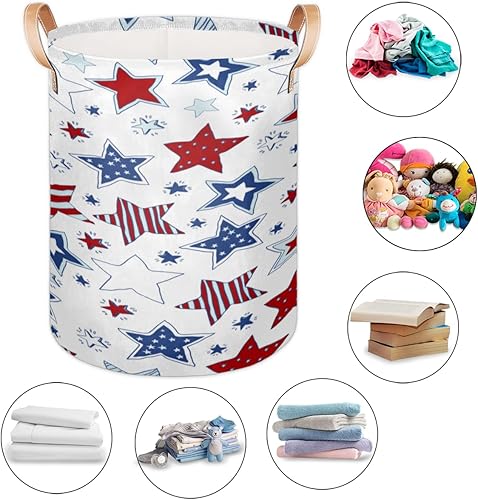 Miniatura 5 de 65L Large Laundry Basket with Durable Leather Handle, Thickened Waterproof Drawstring Round Collapsible Laundry Hamper, Dirty Clothes Storage Basket