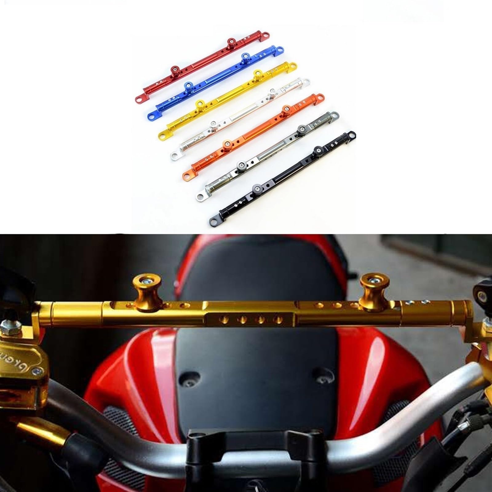 Motocykl CNC Wielofunkcyjna Poprzeczka Dźwignia Balansu Dla YAMAHA YZF-R7 R7 YZFR7 YZF R7 R 7 2021 2022 2023 (Kolor : Gold Bracket, Rozmiar : 1)