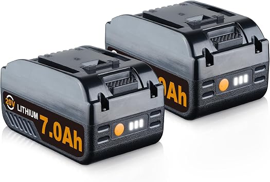 VINIDA 2Pack 7.0Ah 20V Battery Lithium-ion Replacement for Worx 20V Compatible with Worx Battery WA3520 WA3525 WA3575 WG151s WG155s WG251s WG255s WG540s Cordless Power Tools