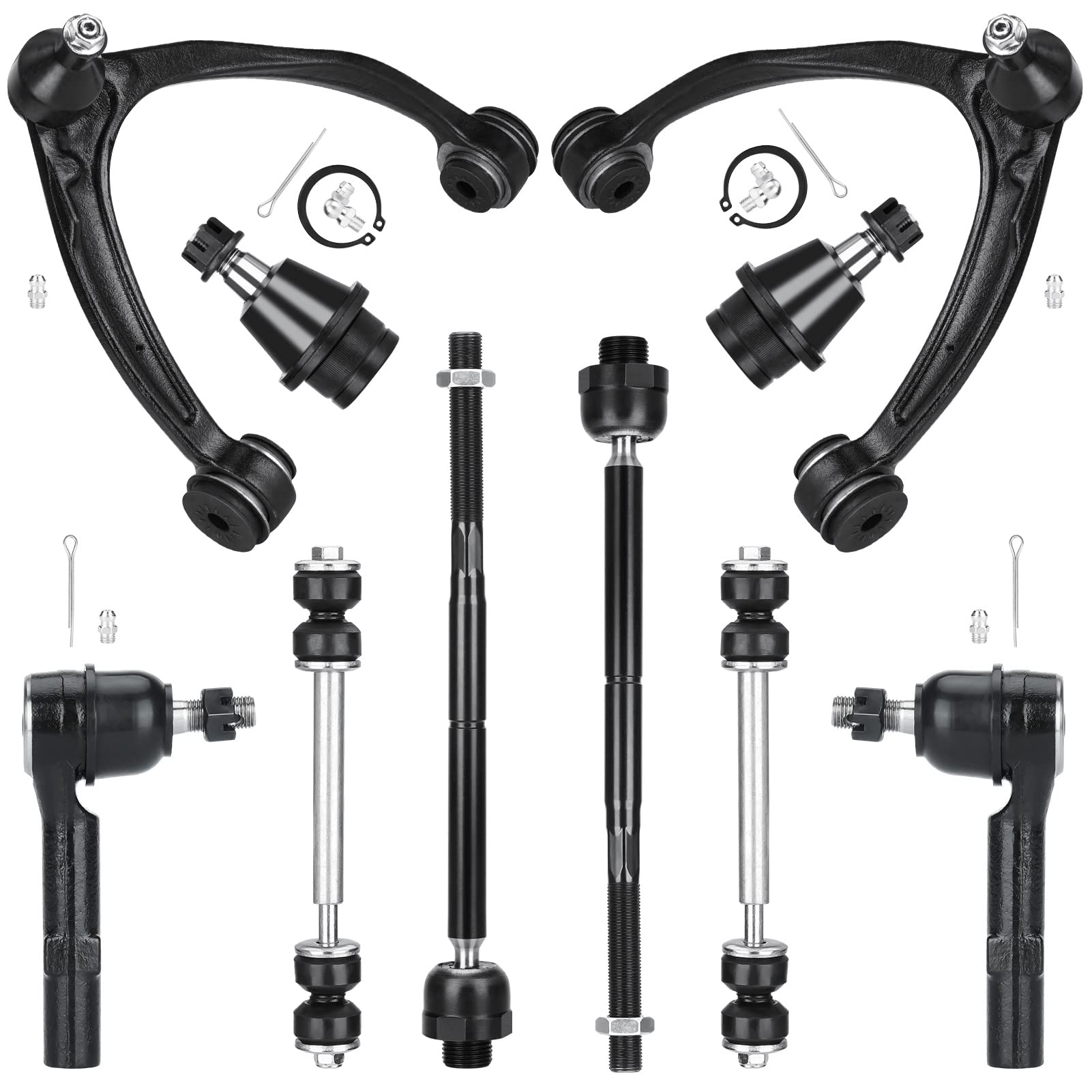 Front Upper Control Arm with Ball Joint for 2007-2014 Cadillac Escalade ESV EXT Chevy Avalanche Silverado Suburban 1500 GMC Yukon XL Sway Bar Links +