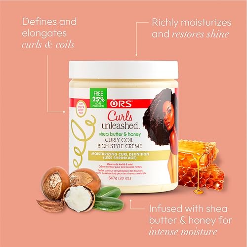 Miniatura 3 de Curls Unleashed Estilo y mantenimiento Crema de manteca de karité y miel rizada para hidratación y definición de rizos, menos encogimiento (19.2 oz)
