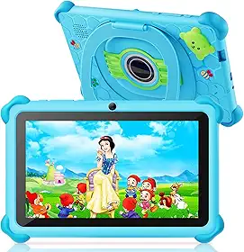 Tablet infantil, tablets de 7 polegadas para crianças, tablet infantil de 32 GB com capa incluída, controle parental, câmera dupla, GMS, WiFi (azul)