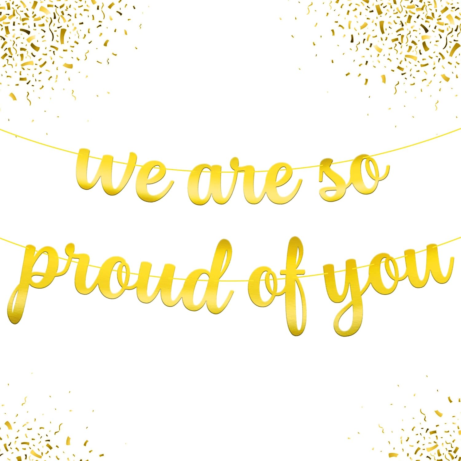 Gradauation Decorations 2026, We are So Proud of You Banner - 10 Feet, No DIY | Gold Grad Banner for 2026 Graduation Decorations | College Graduation Decorations - Katchon