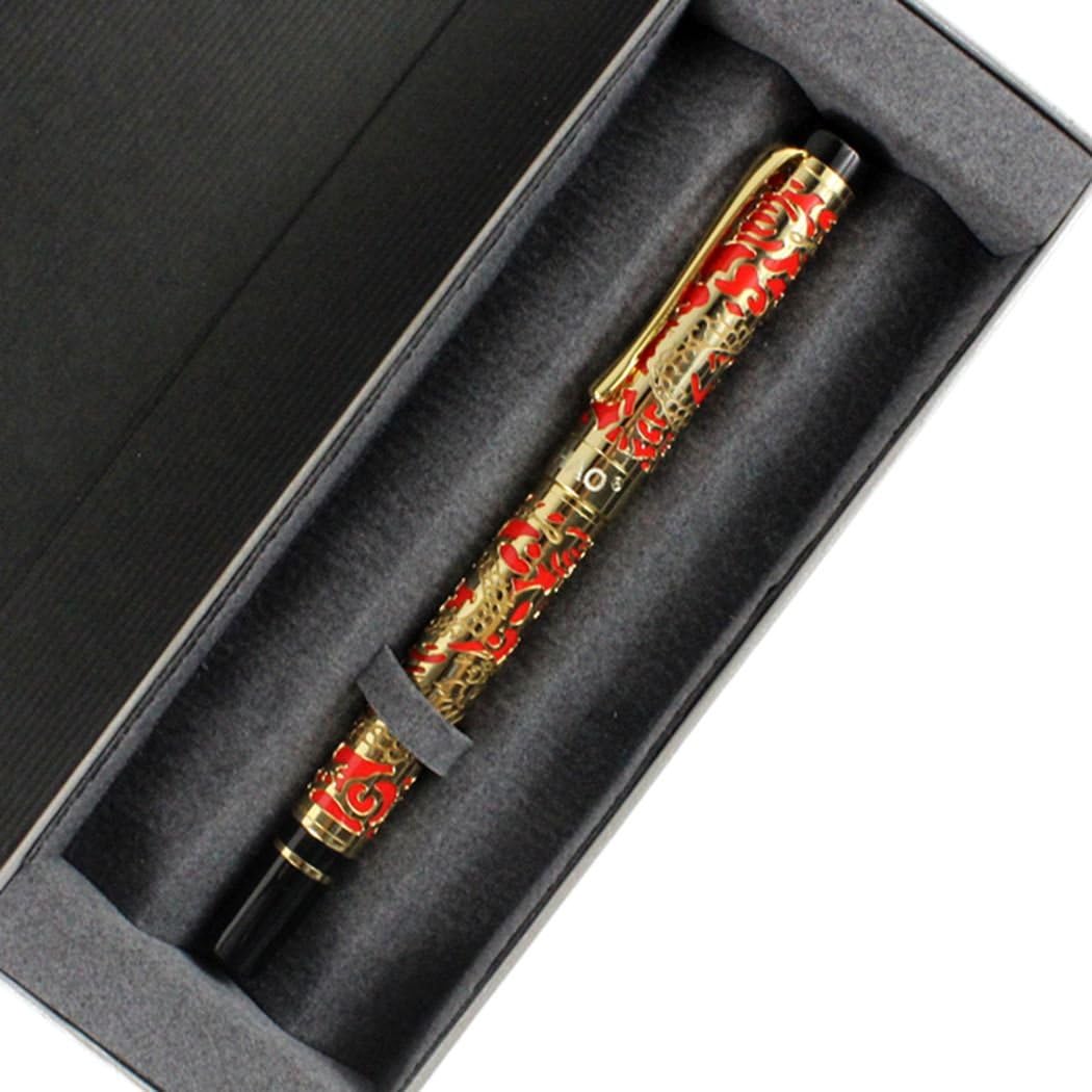 Gullor Advanced Rollerball Pen Jinhao 5000 Red and Gold Dragon Year with Gift Box