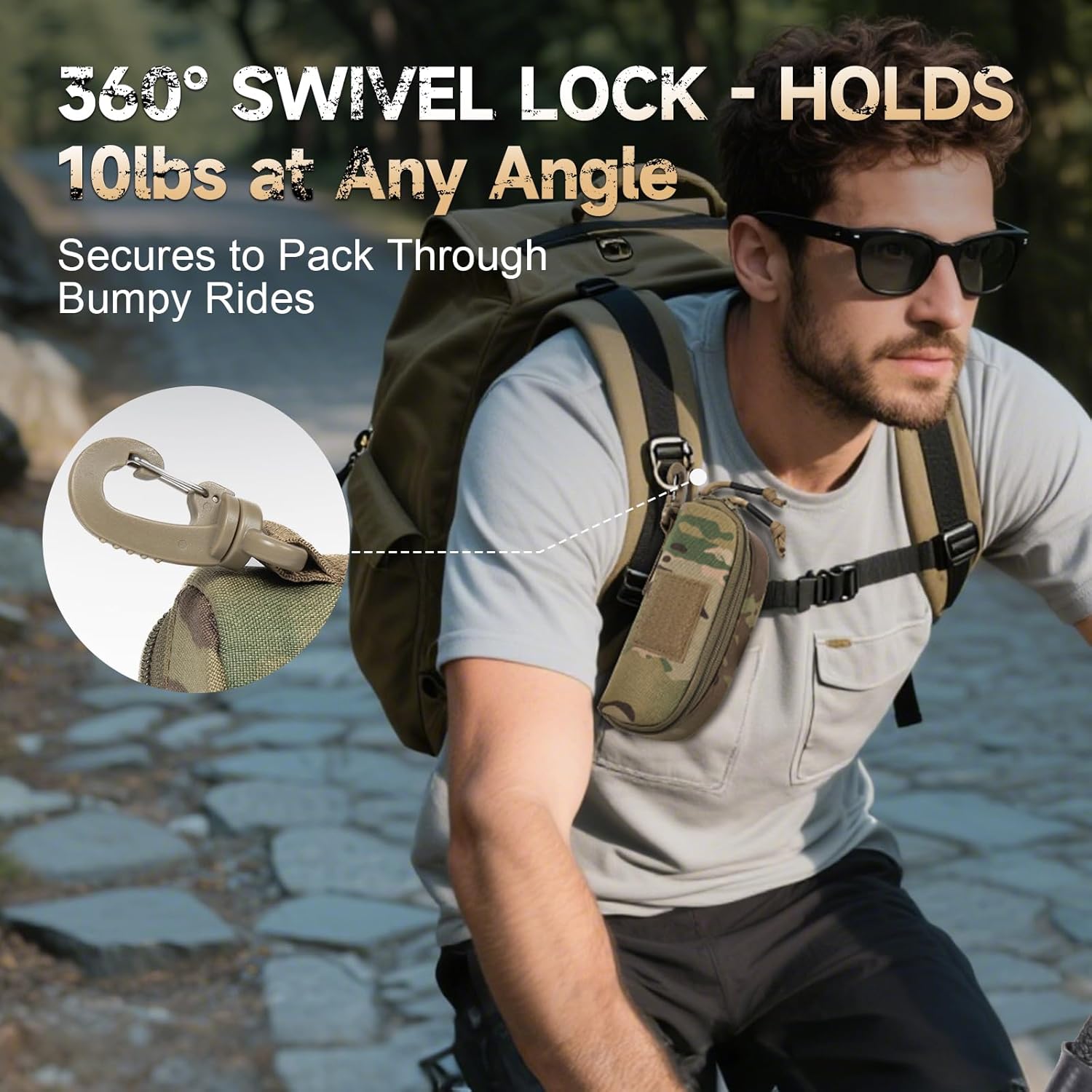 Tactical Molle Glasses Case, Shockproof Eyeglass Pouch, Sunglass Case Hard Shell Protects Glasses - Image 7