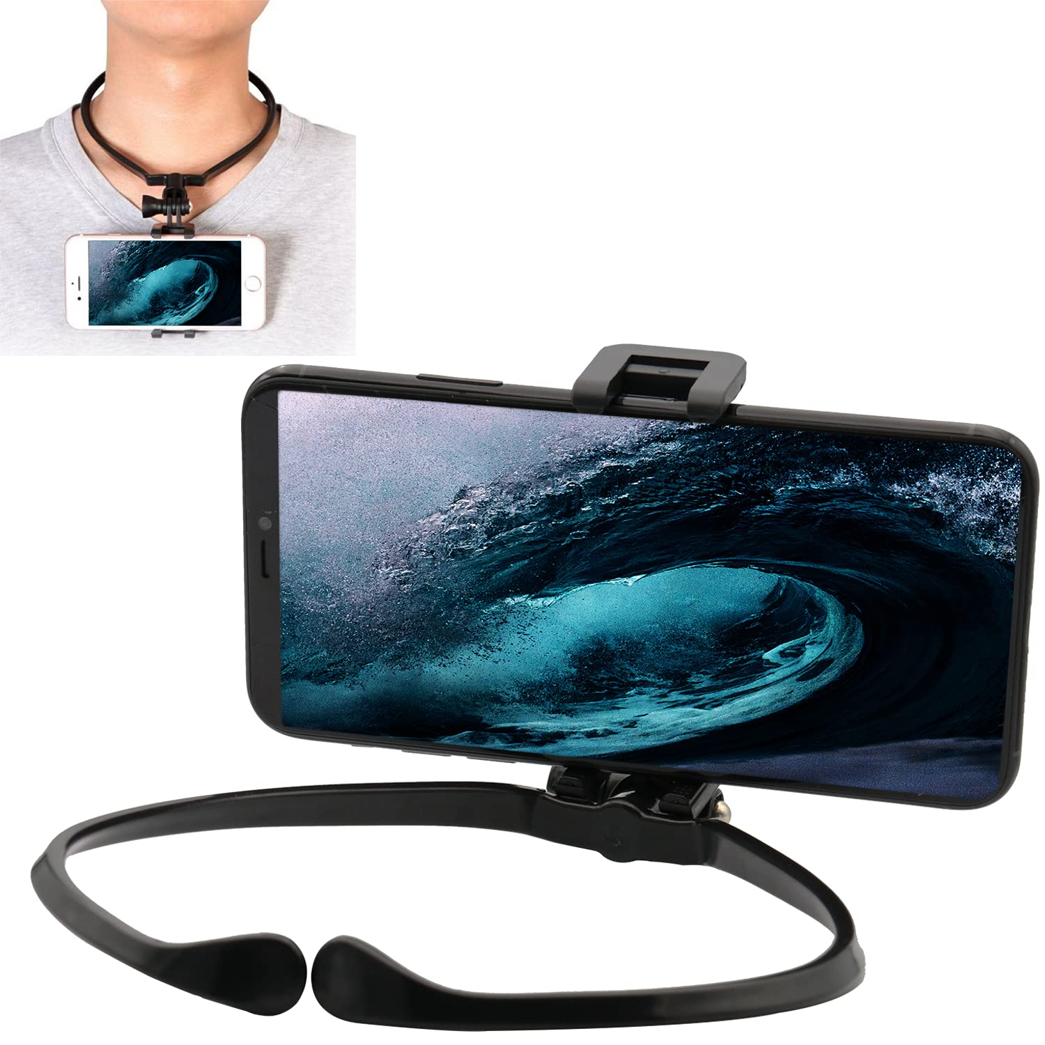 Photo 1 of Aozcu Hands-Free Phone Neck Holder Selfie Neck Mount for GoPro AKASO Action Camera and Smartphone Video Shoot