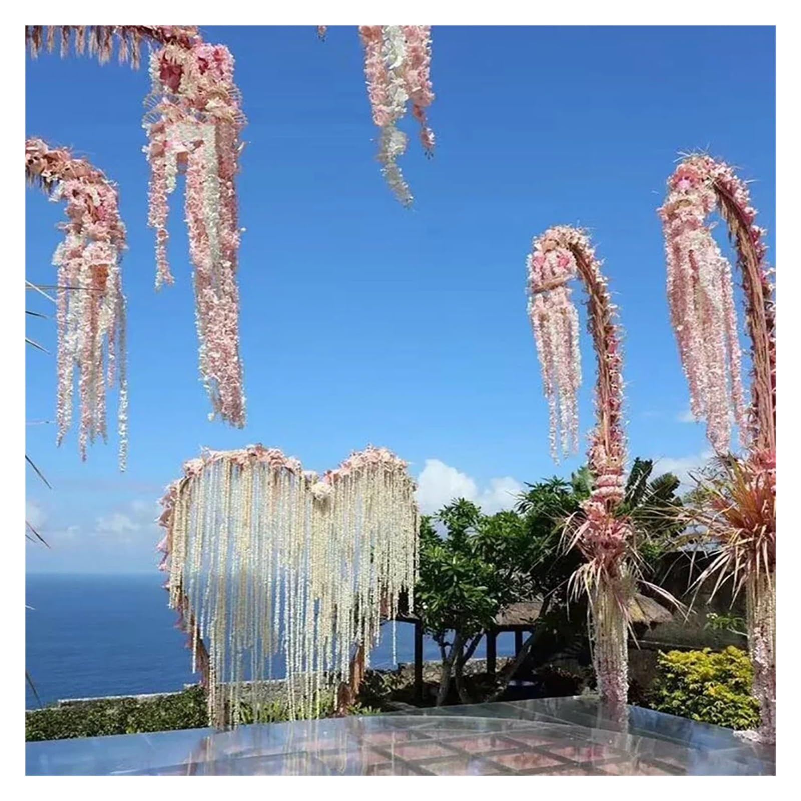 Artificial Garland Künstliche Glyzinien Blumen Hängen Garland Vine Rattan Gefälschte Blume String Seide Hause Garten Hochzeit Dekoration(Purple,40PCS)