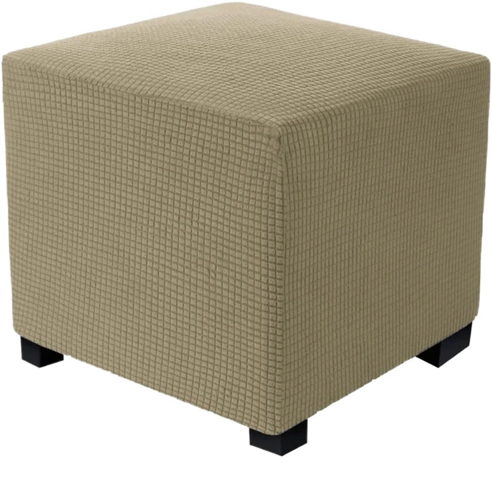 YXINAER Foot Stool Cover Ottoman Cover S/M Thicken Storage Stool Covers Stretch Footrest Furniture Protector Rectangle Slipcover Home(B6 Footstool Cover,M 60-76CM)