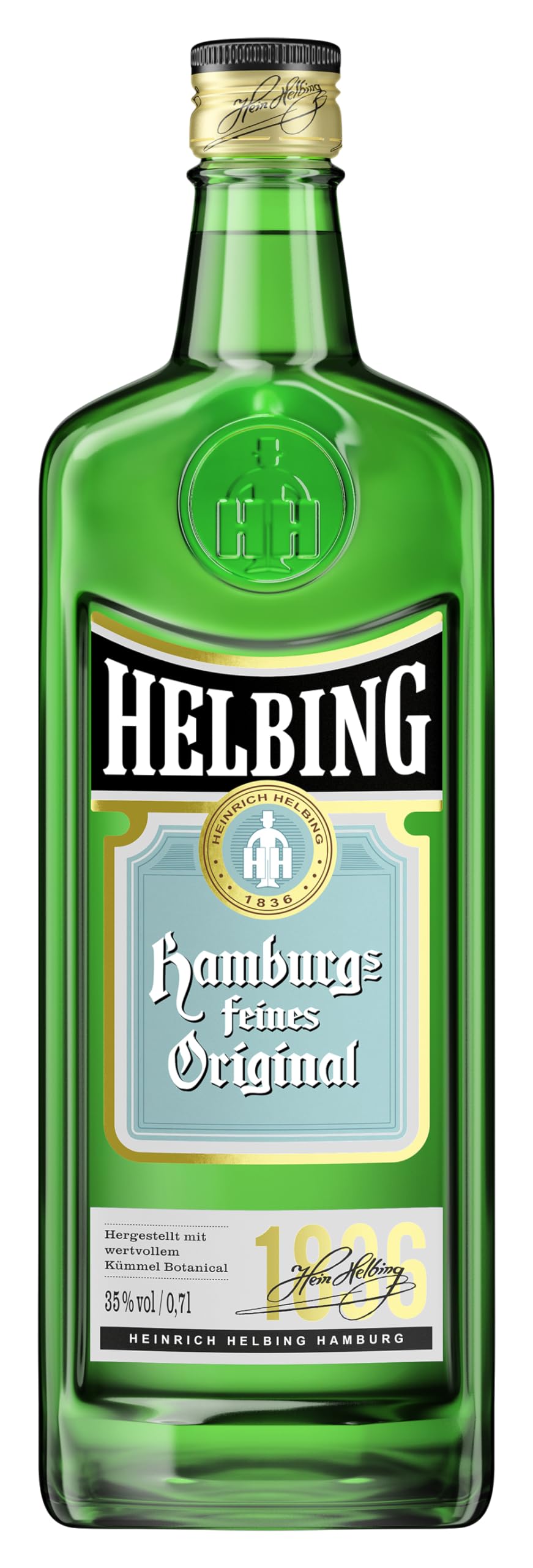 Helbing Kümmel - Hamburgs feiner Kümmel Schnaps seit 1836 - Trinkt man eiskalt, pur oder mit Tonic. (1 x 0,7 l) | 700 ml (1er Pack)